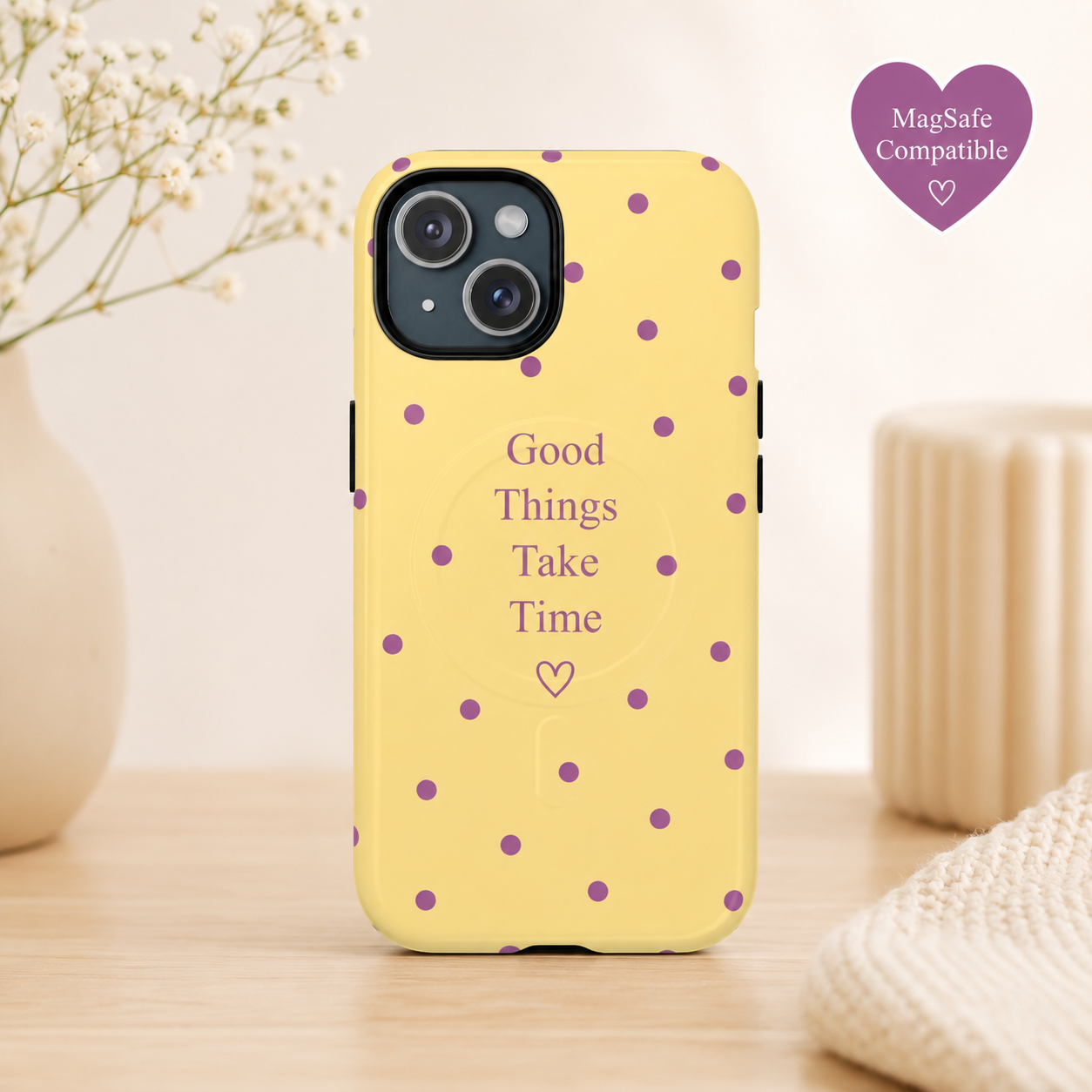 Good Things Take Time MagSafe Case – Yellow