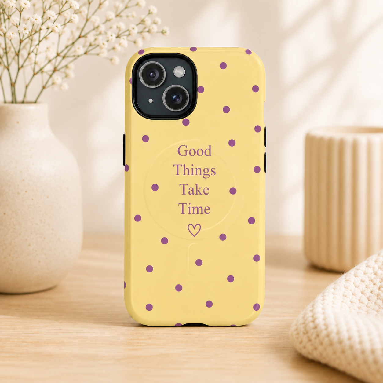 Good Things Take Time MagSafe Case – Yellow