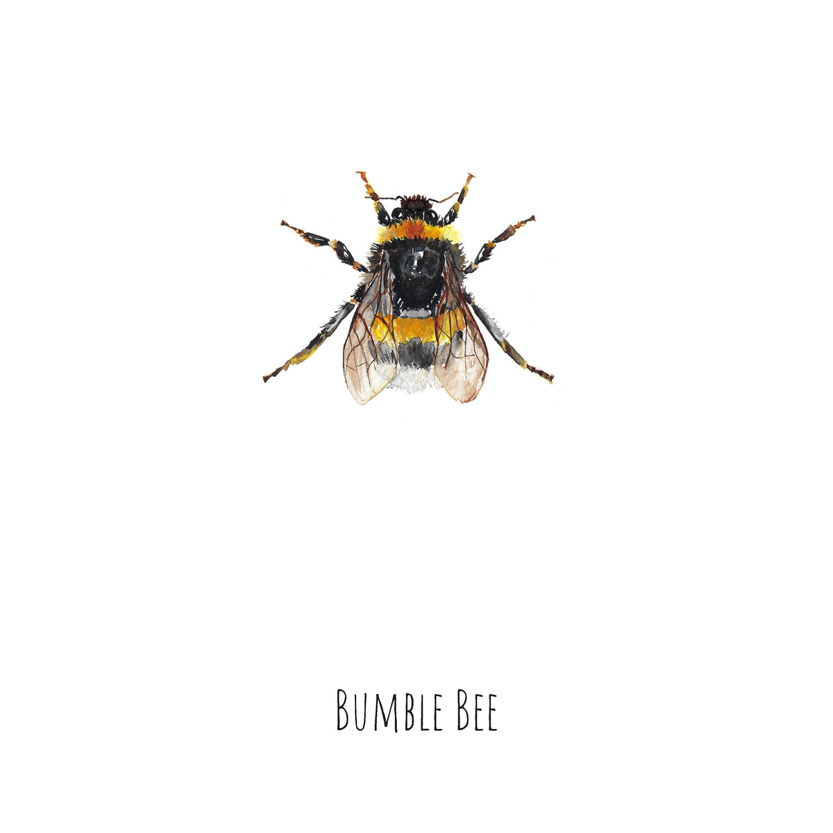 Personalised Bumble Bee Watercolour Art Print – view 2