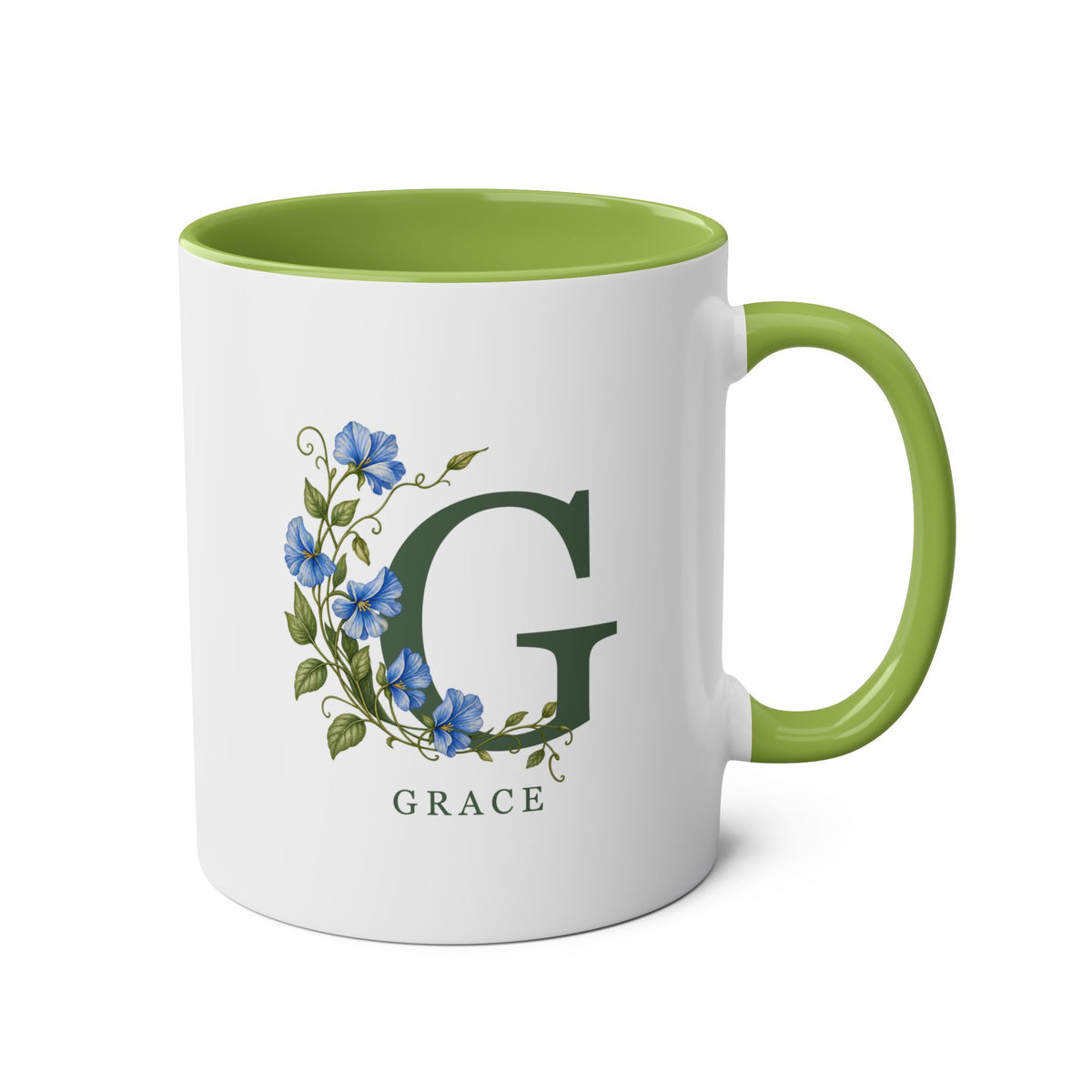 Garden Initial – Personalised Botanical Mug – 11oz