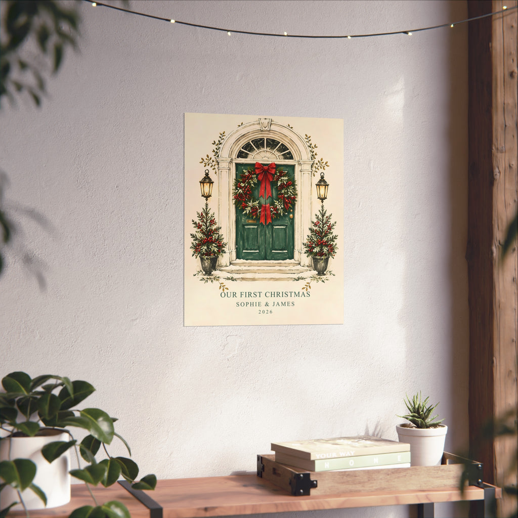 Our First Christmas Door – Personalised Couple Print