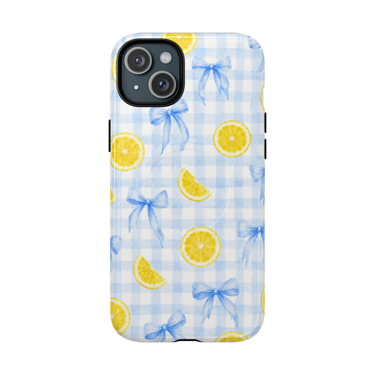 Lemon & Blue Bows Magnetic Phone Case – view 5