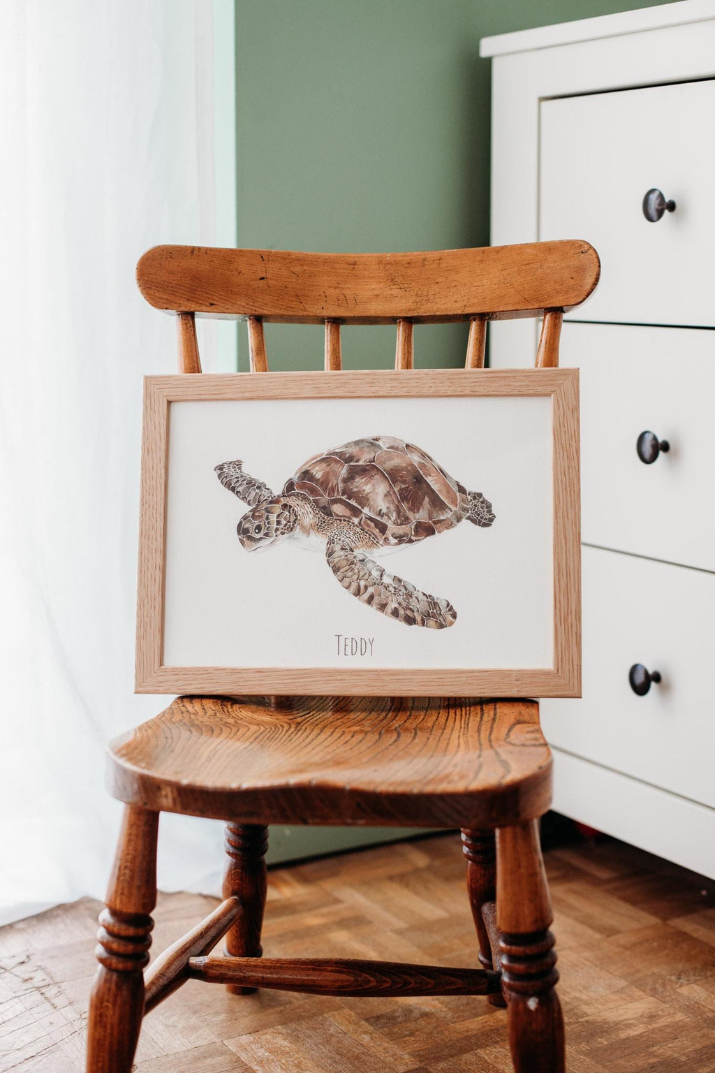 Personalised Turtle Watercolour Fine Art Print