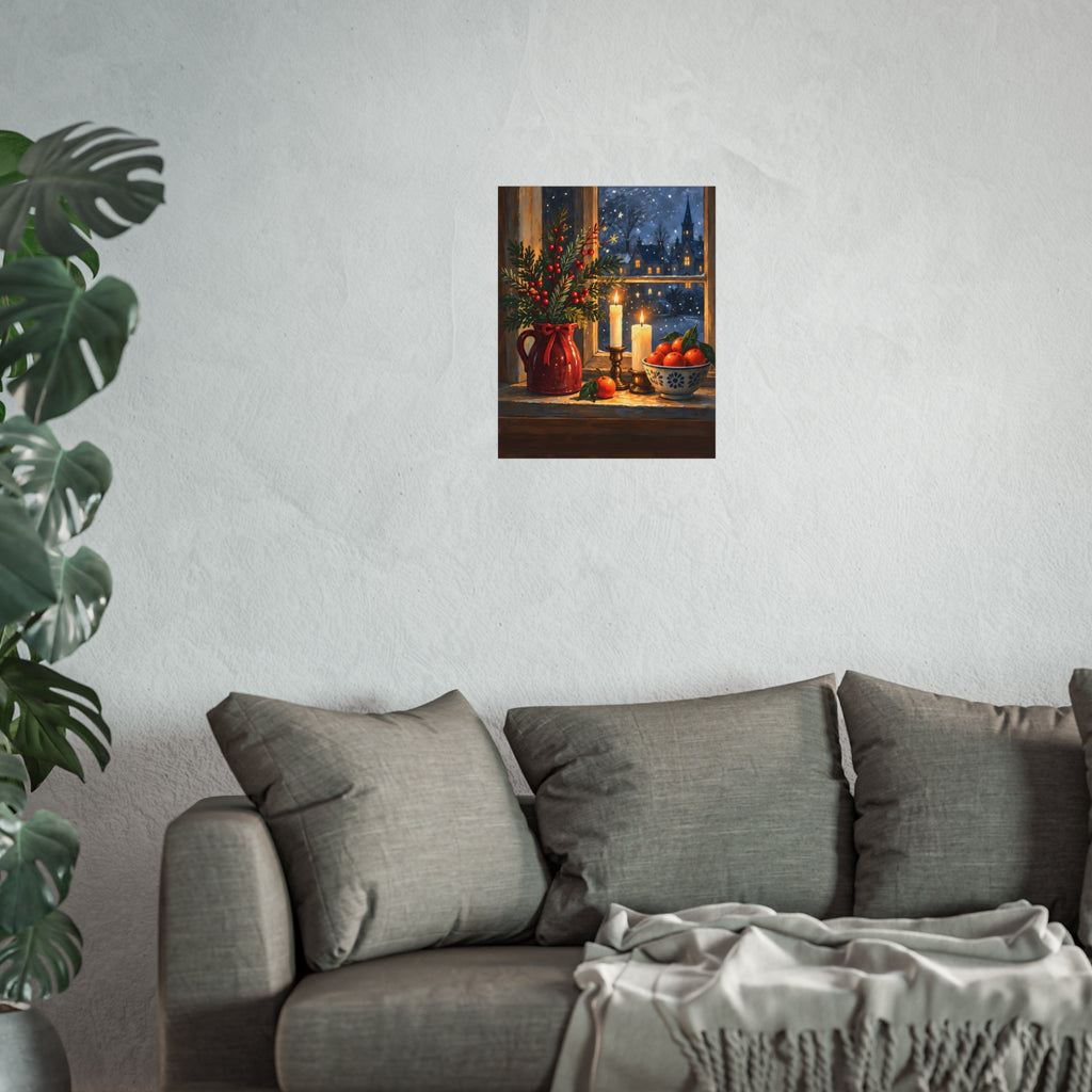 December on the Windowsill – Christmas Art Print