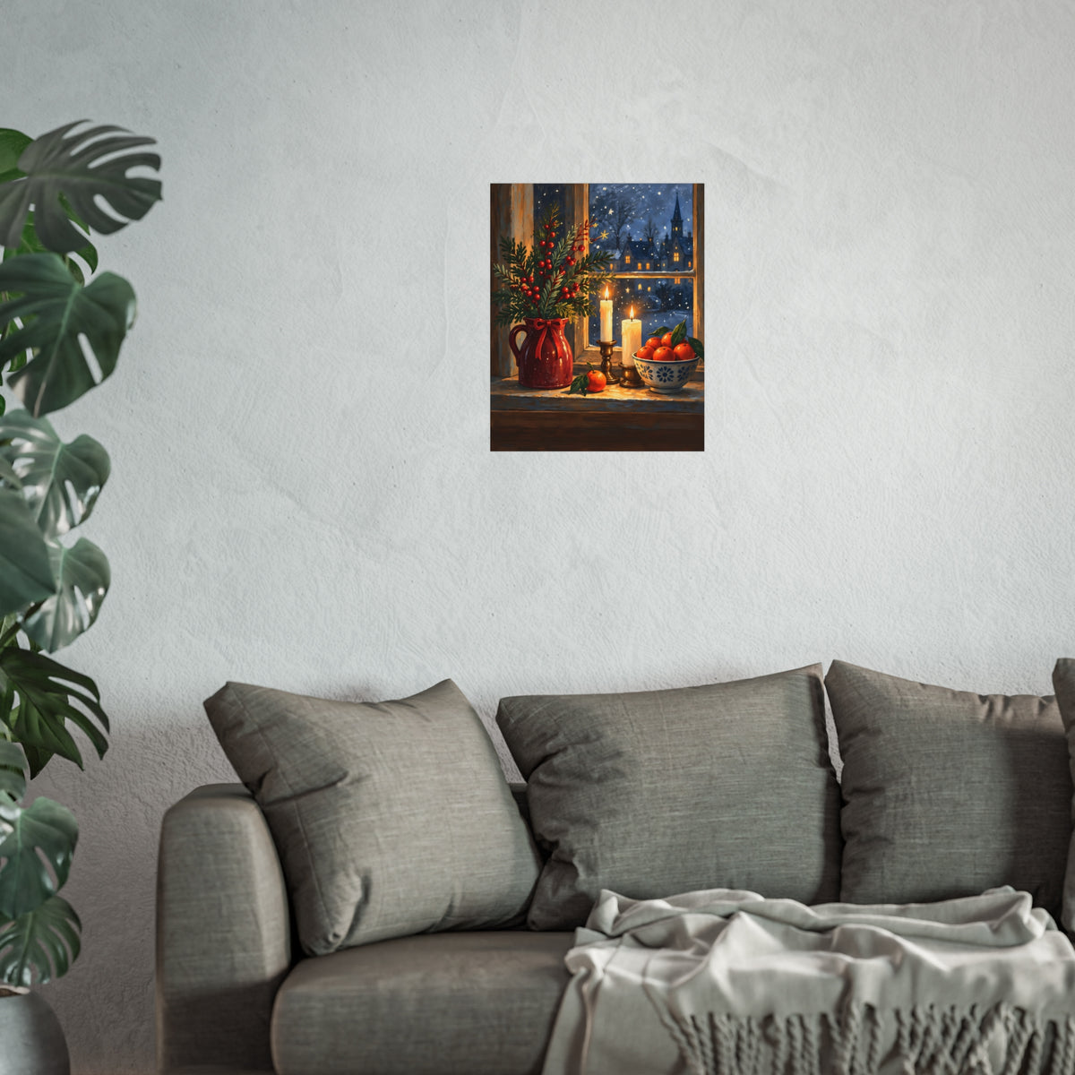 December on the Windowsill – Christmas Art Print