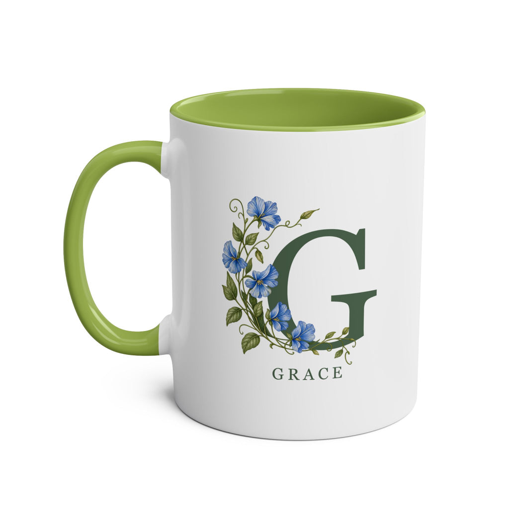 Garden Initial – Personalised Botanical Mug – 11oz