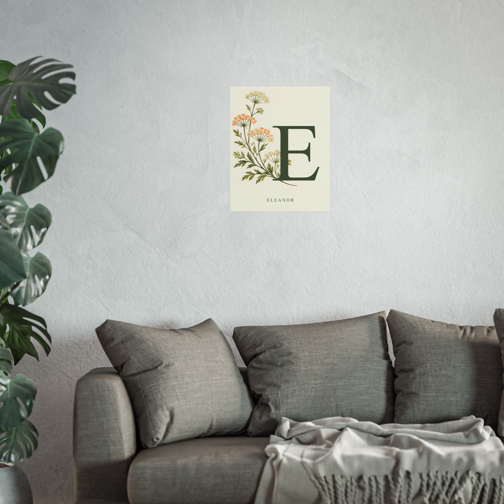 Botanical Initial – Personalised Name Art Print
