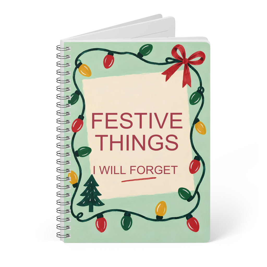 Festive Things to Forget – Christmas A5 Lined Notebook