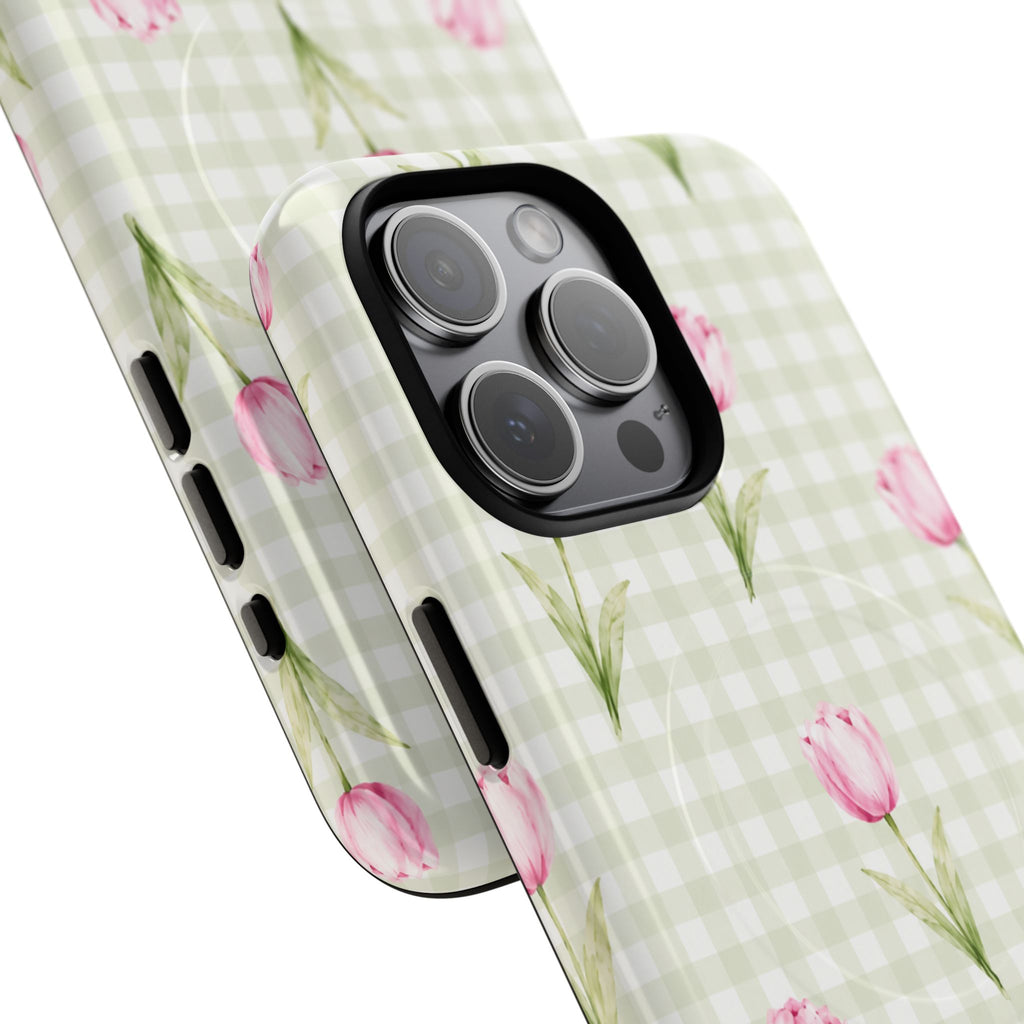 Pink Tulip Gingham Magnetic Phone Case – view 20