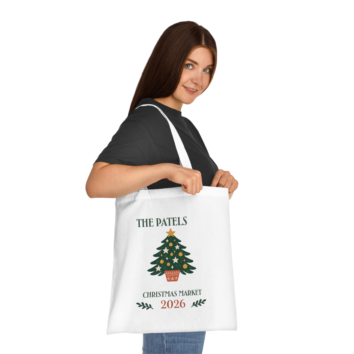 Personalised Christmas Market Cotton Tote Bag