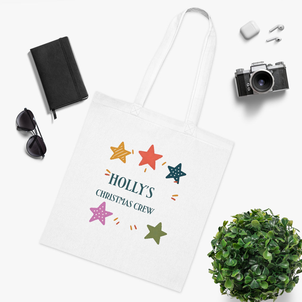 Personalised Christmas Crew Cotton Tote Bag