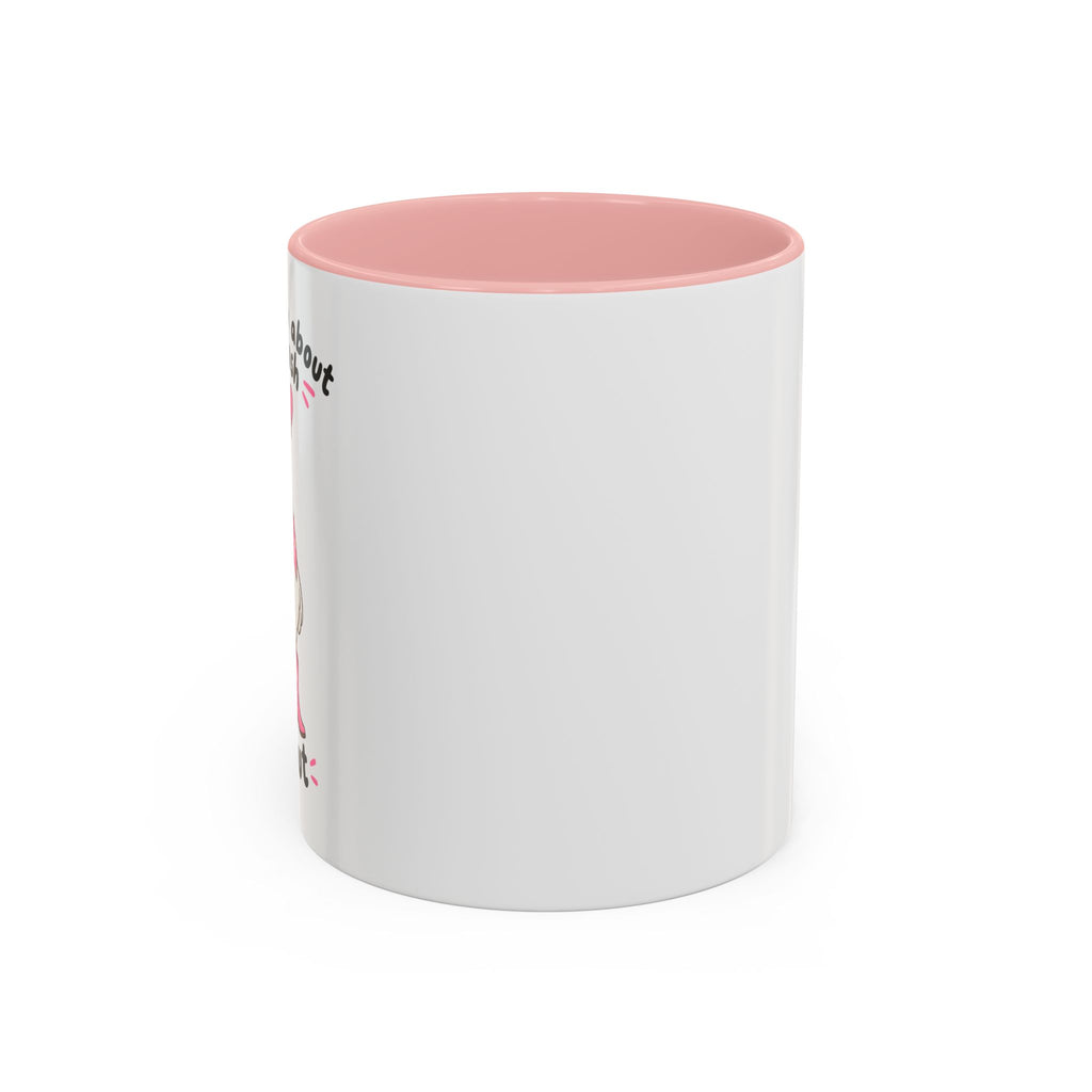 Side and rear view of the pink Crash Out goose mug