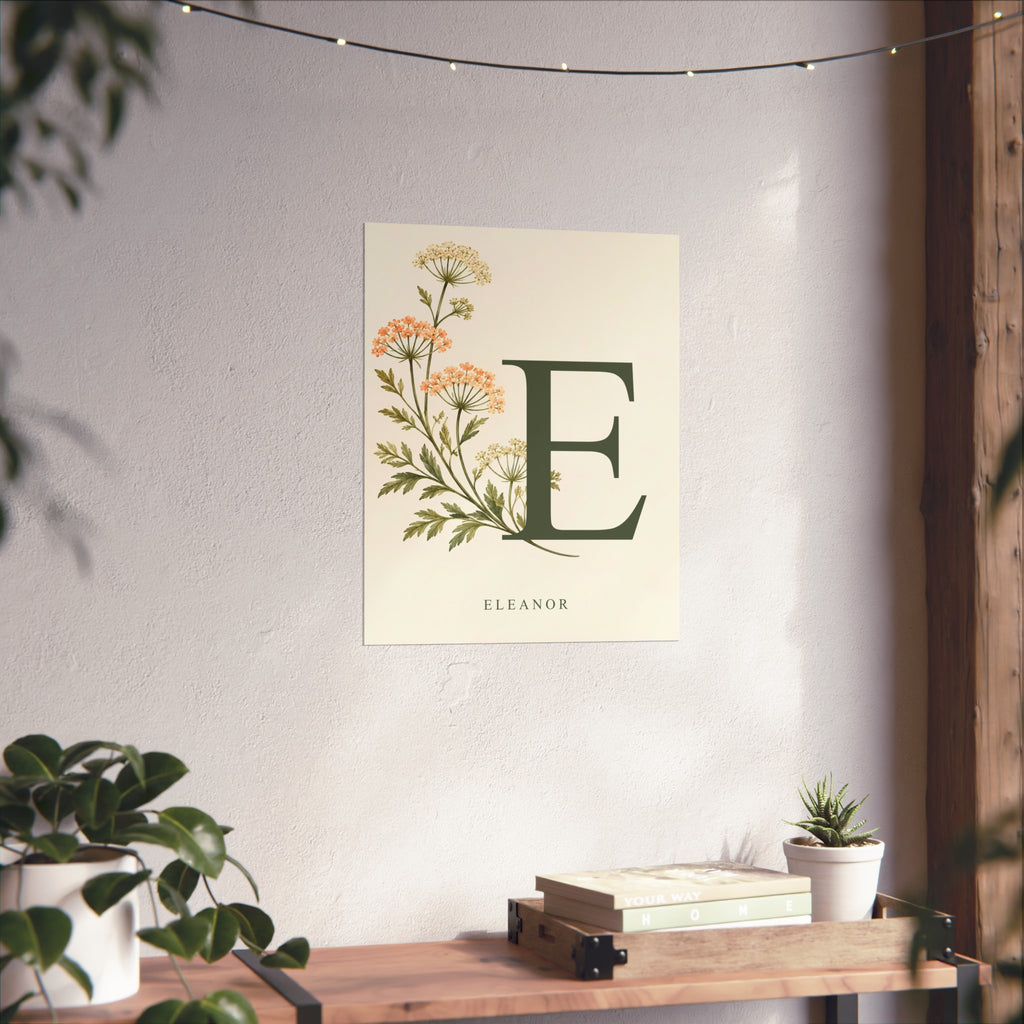 Botanical Initial – Personalised Name Art Print