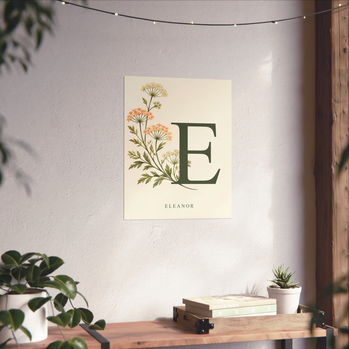Botanical Initial – Personalised Name Art Print