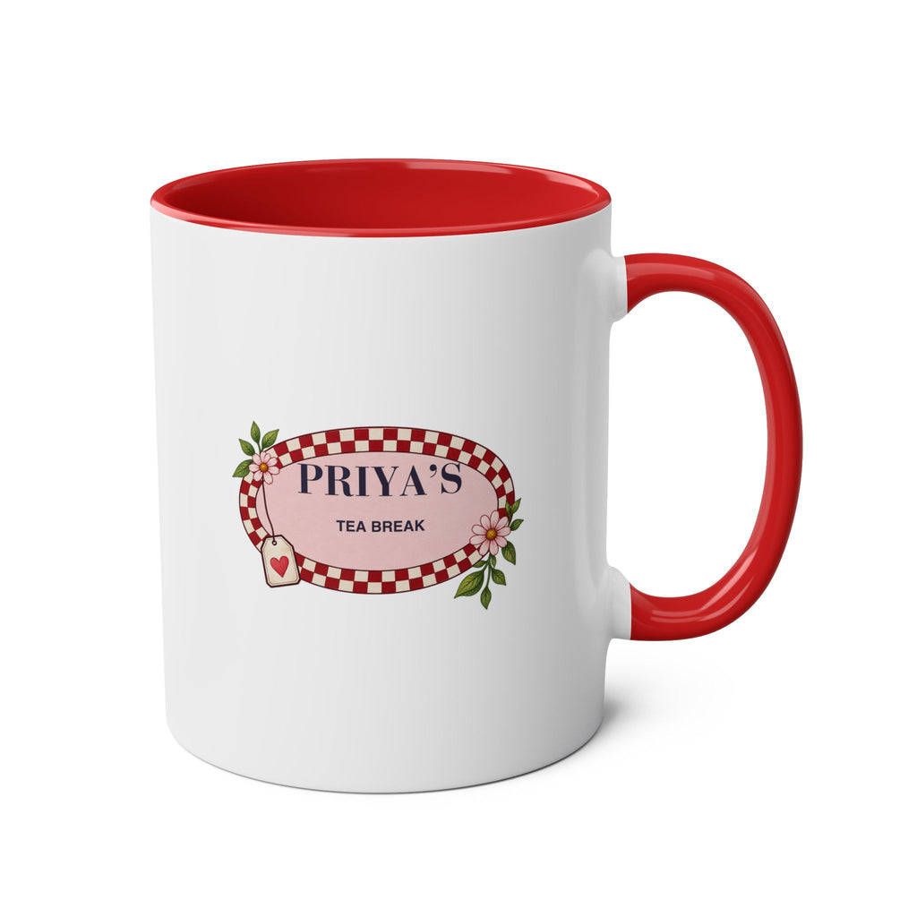 Tea Break – Personalised Name Accent Mug – 11oz