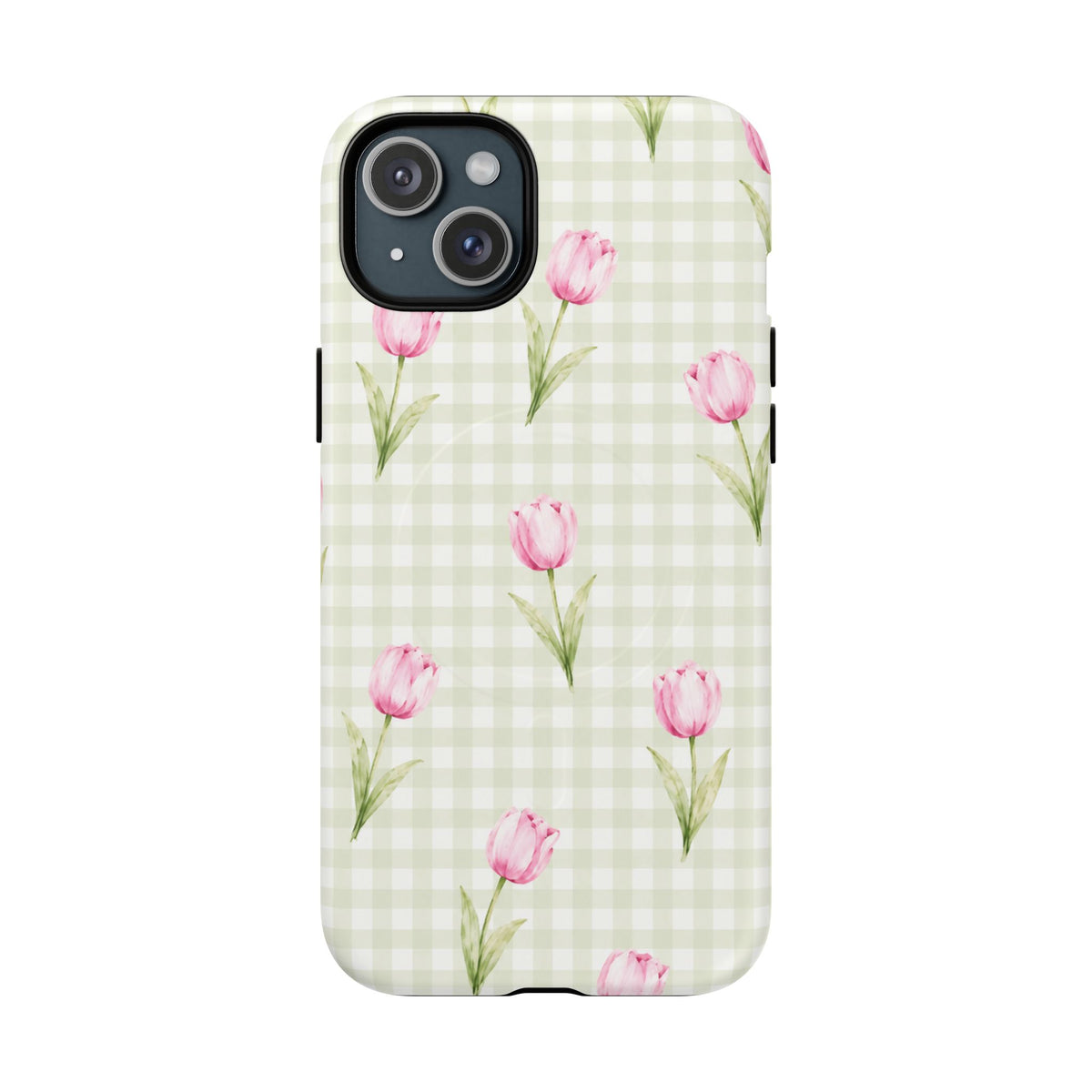 Pink Tulip Gingham Magnetic Phone Case – view 6
