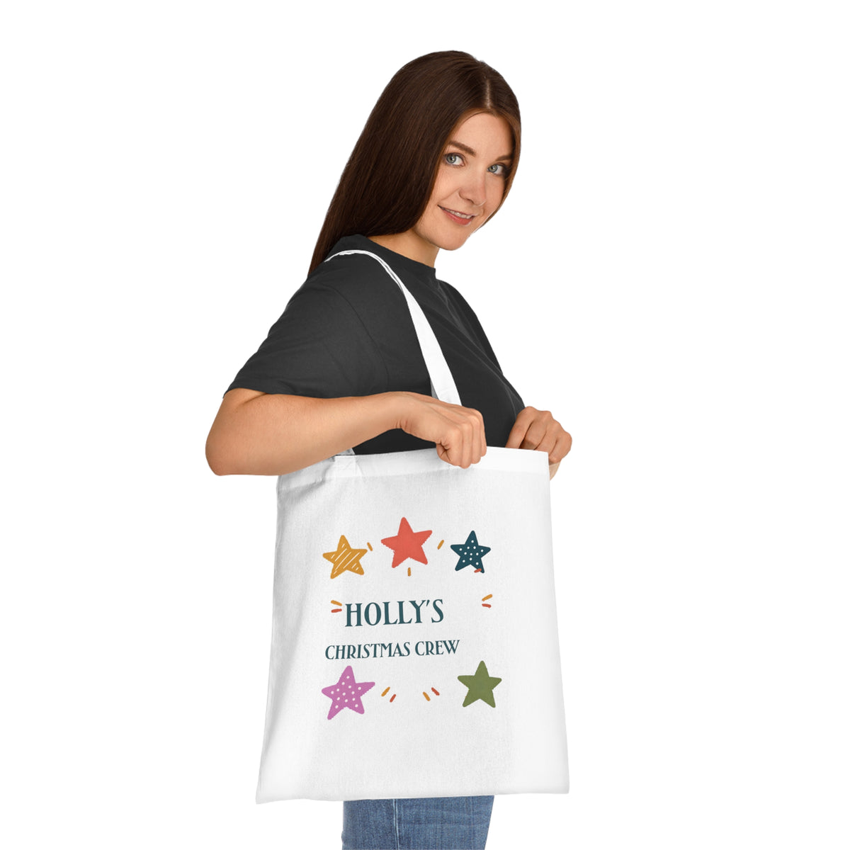 Personalised Christmas Crew Cotton Tote Bag