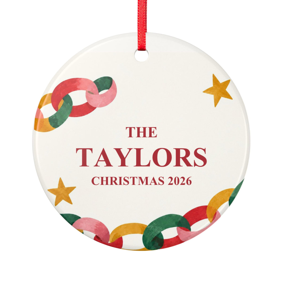 Personalised Family Paper Chain Christmas Ornament