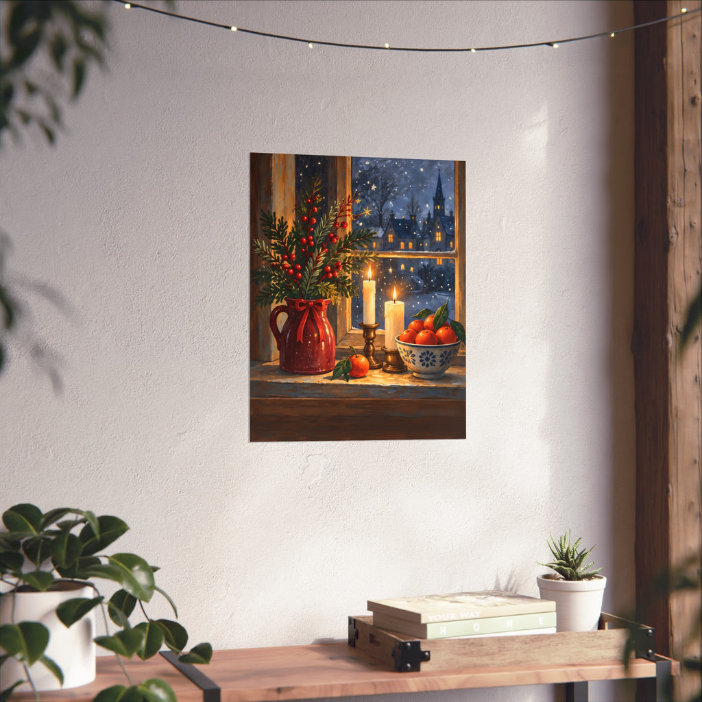 December on the Windowsill – Christmas Art Print