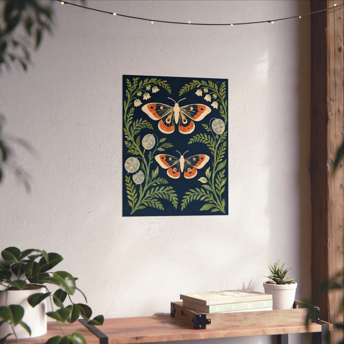 Night Garden Moths – Botanical Art Print