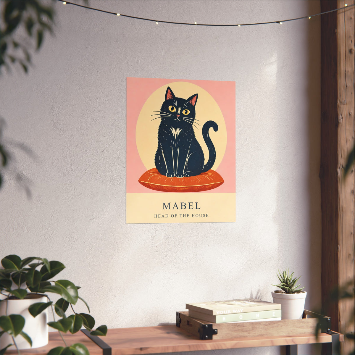 The Resident Cat – Personalised Pet Name Art Print