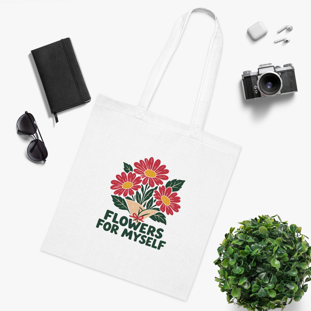Flowers for Myself Cotton Tote Bag