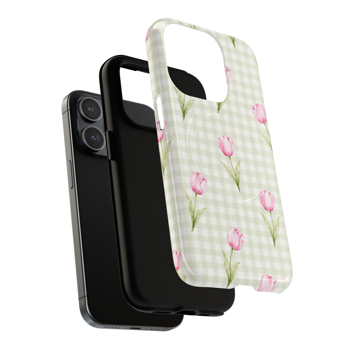 Pink Tulip Gingham Magnetic Phone Case – view 13