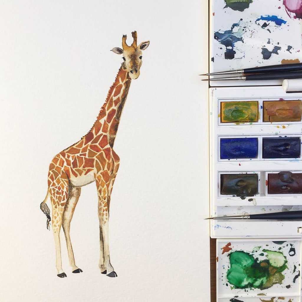 Personalised Giraffe Watercolour Art Print – view 4