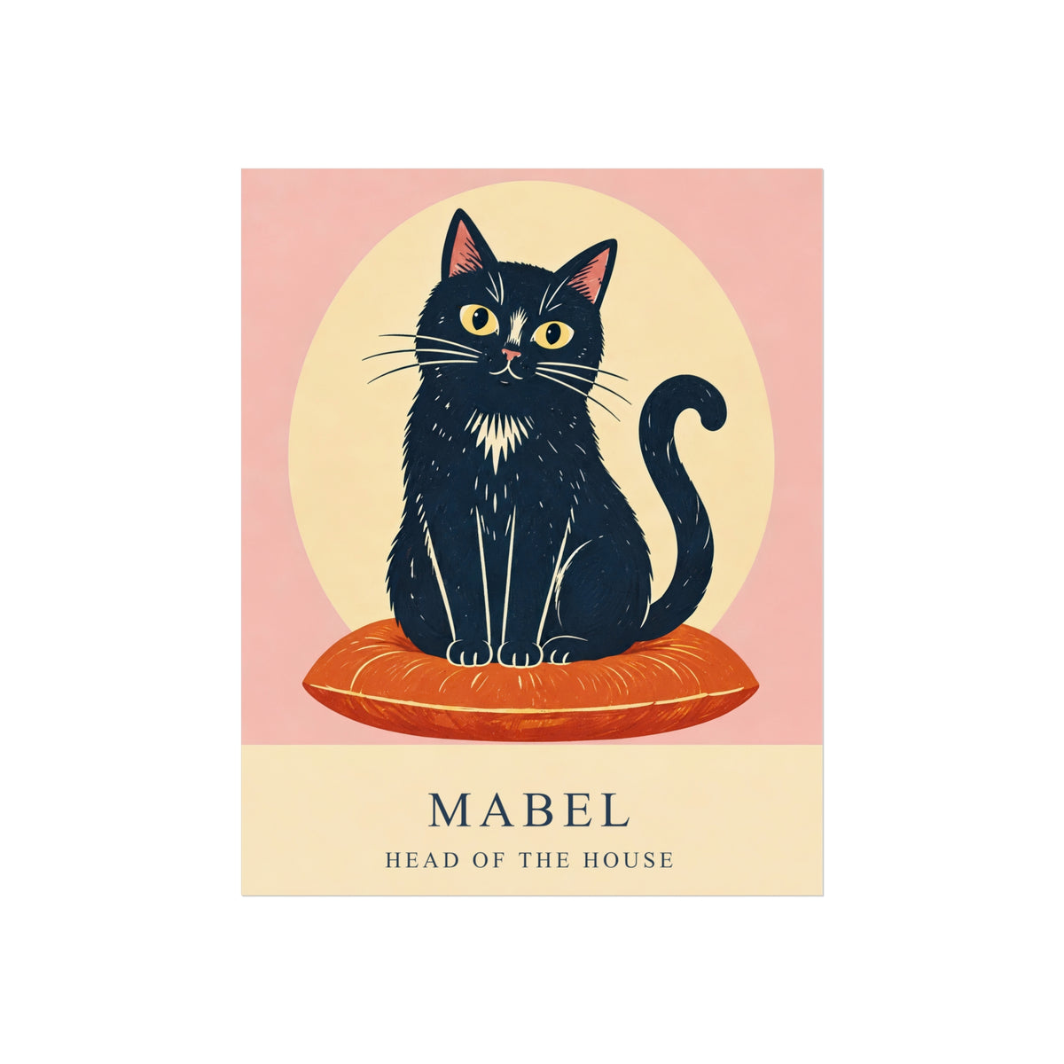 The Resident Cat – Personalised Pet Name Art Print