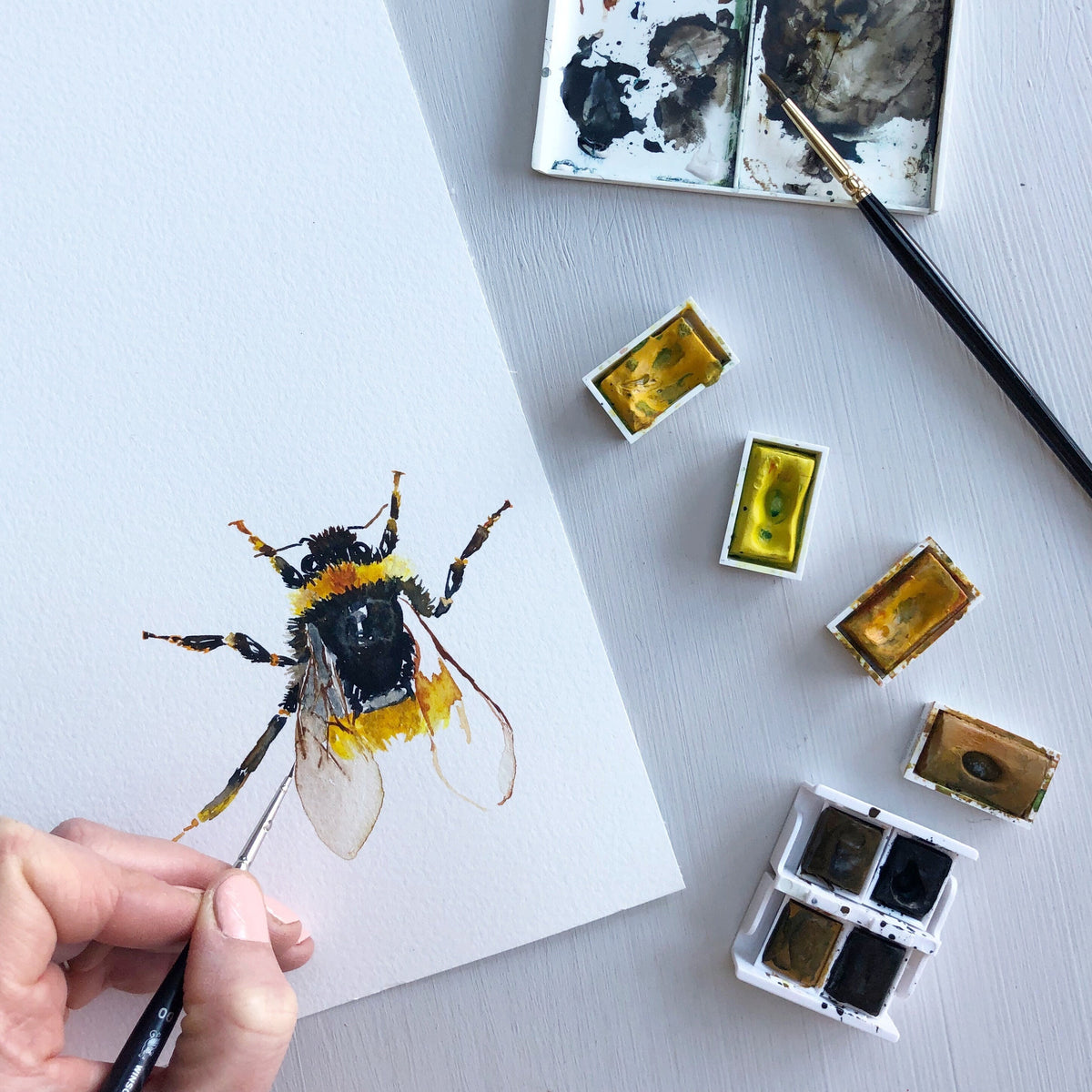 Personalised Bumble Bee Watercolour Art Print – view 3
