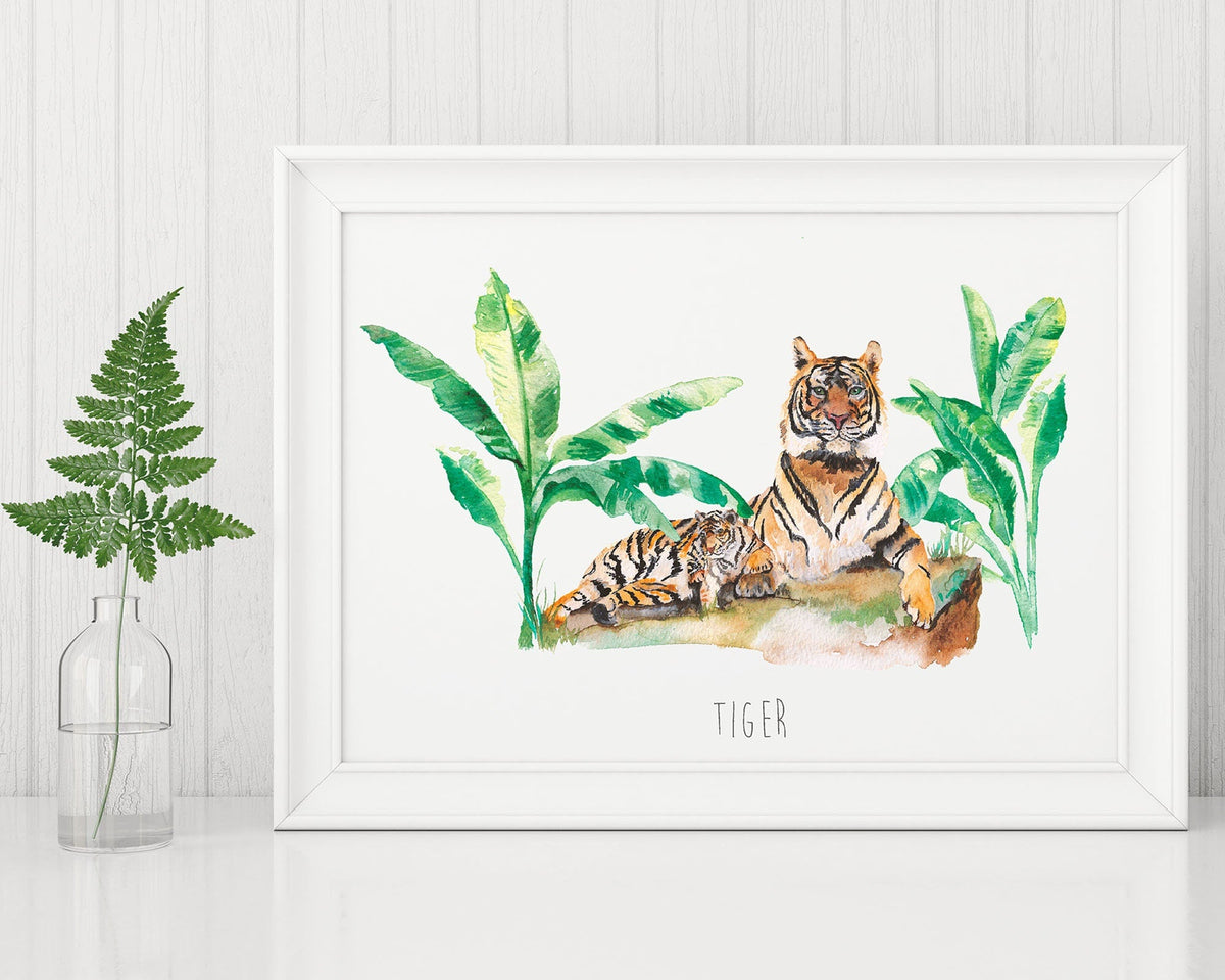 Personalised Tiger Watercolour Art Print