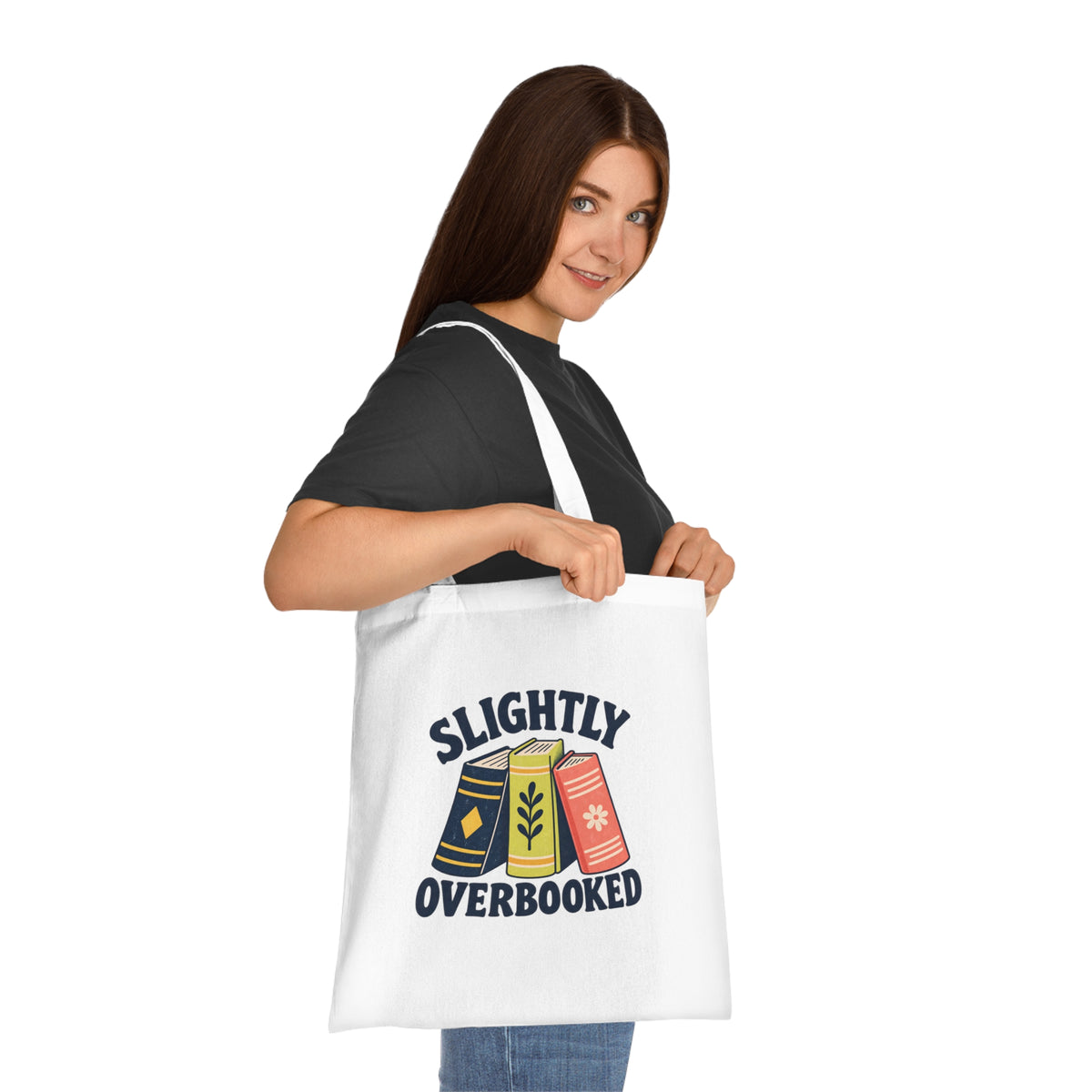 Slightly Overbooked Cotton Tote Bag
