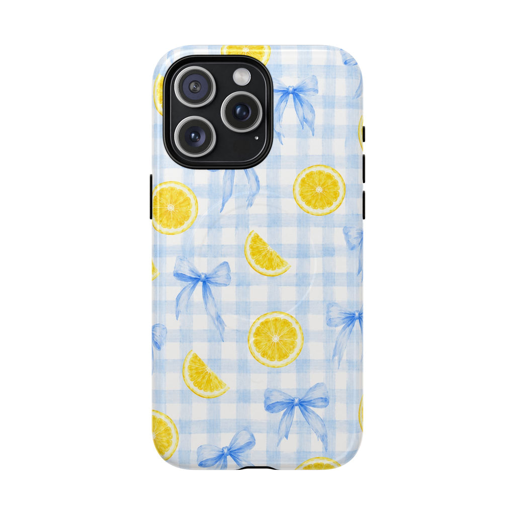 Lemon & Blue Bows Magnetic Phone Case – view 7