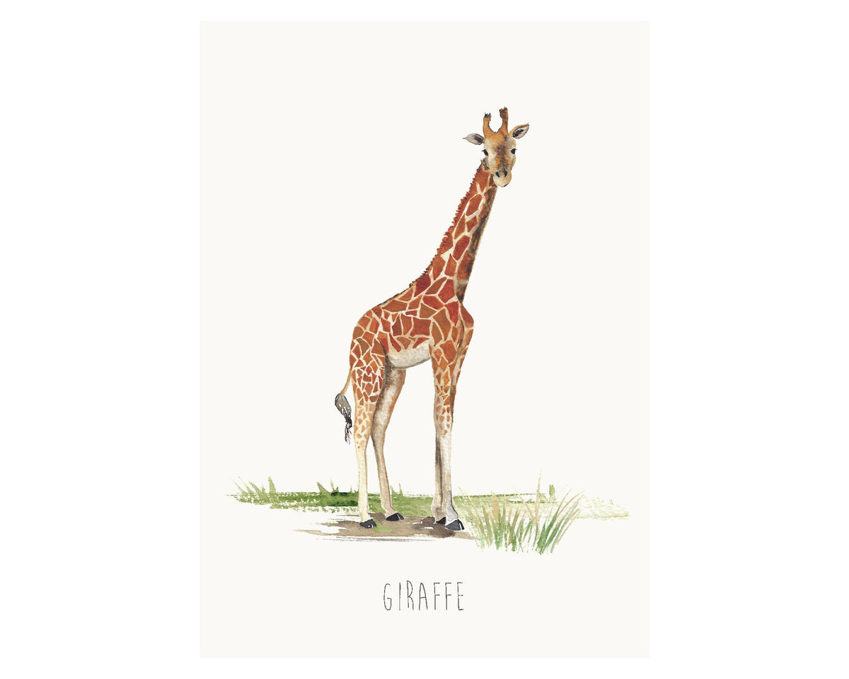 Personalised Giraffe Watercolour Art Print – view 2