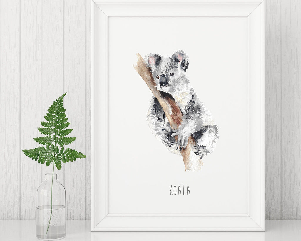 Personalised Koala Watercolour Wall Print