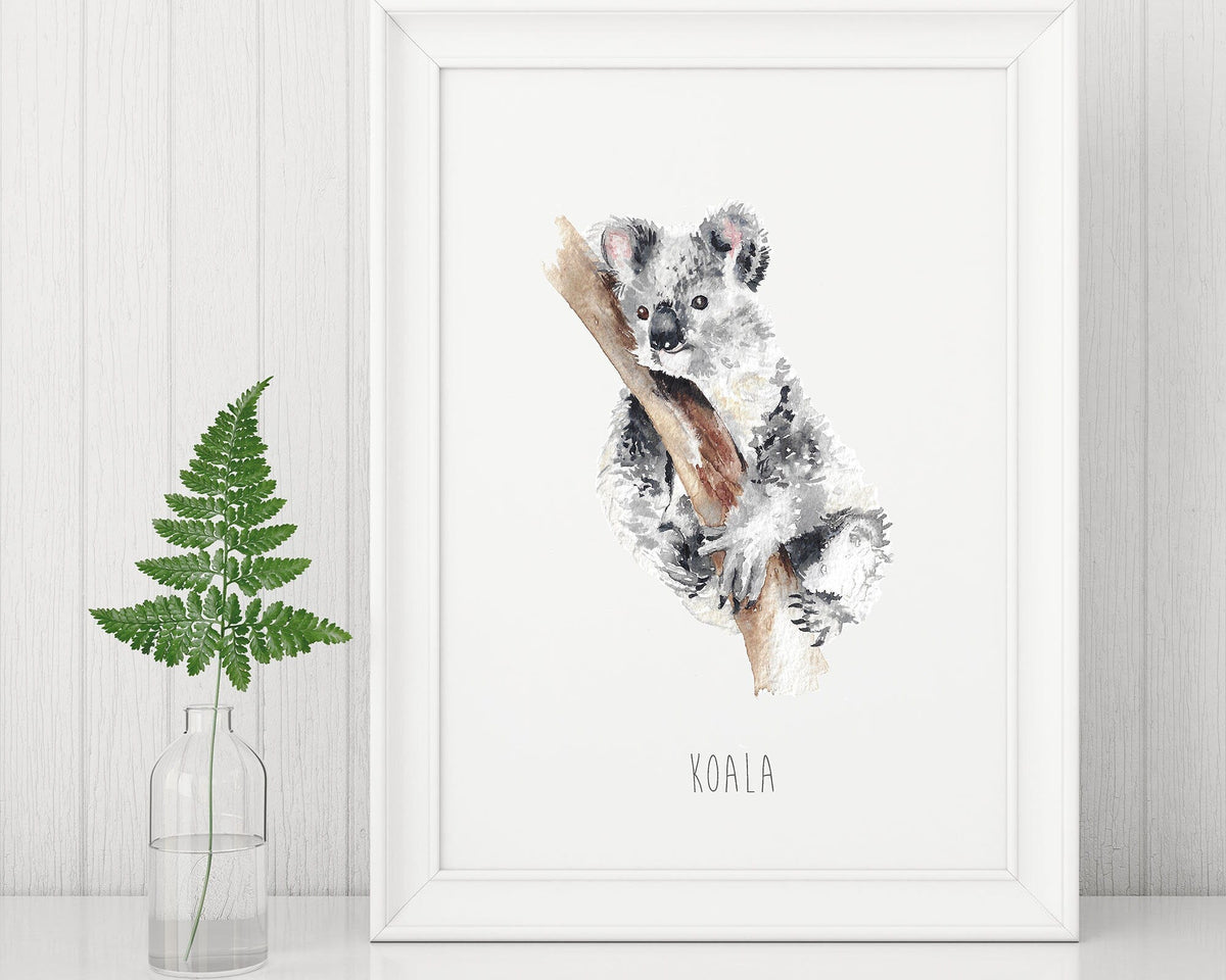 Personalised Koala Watercolour Wall Print