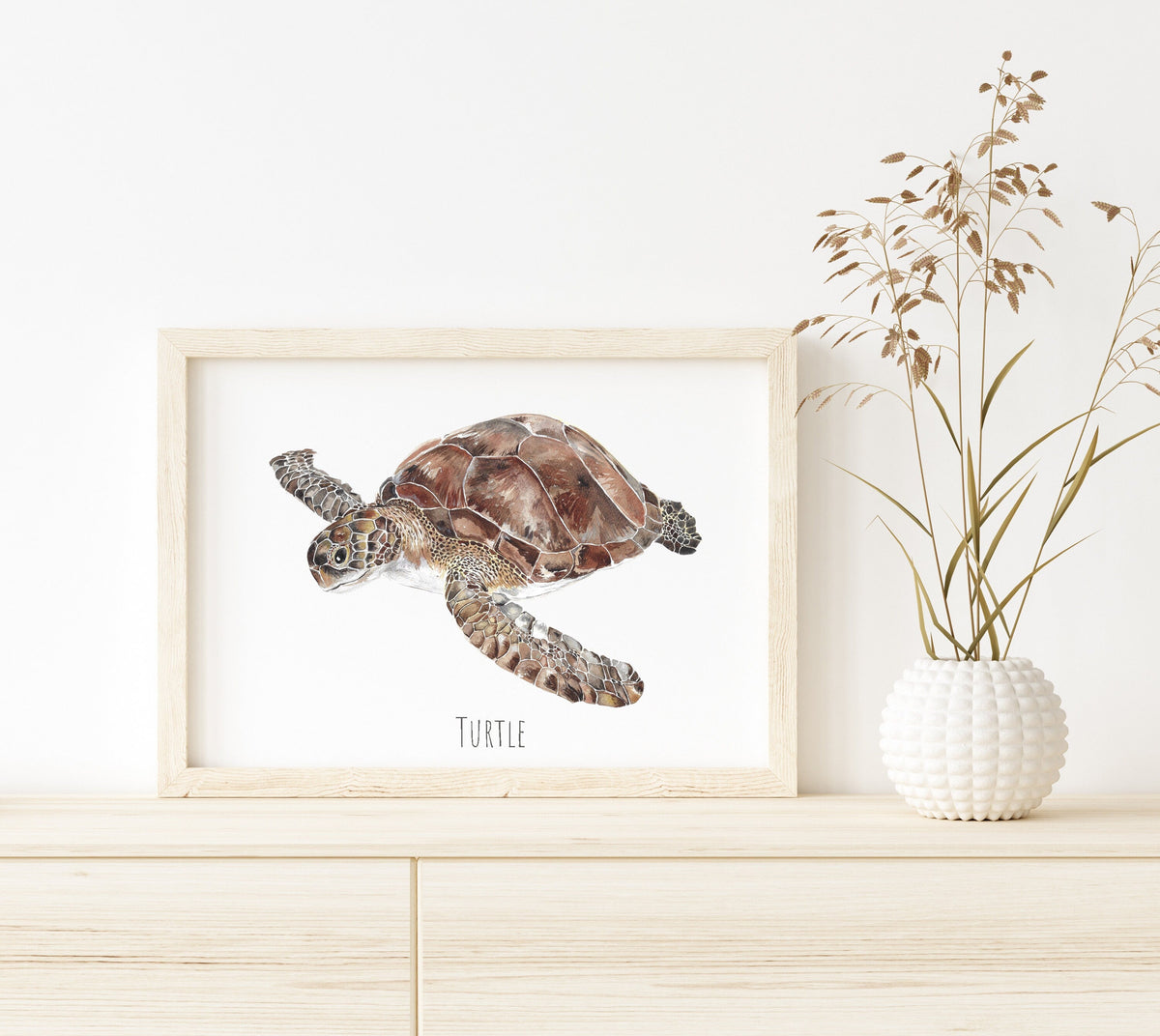 Personalised Turtle Watercolour Fine Art Print – view 2
