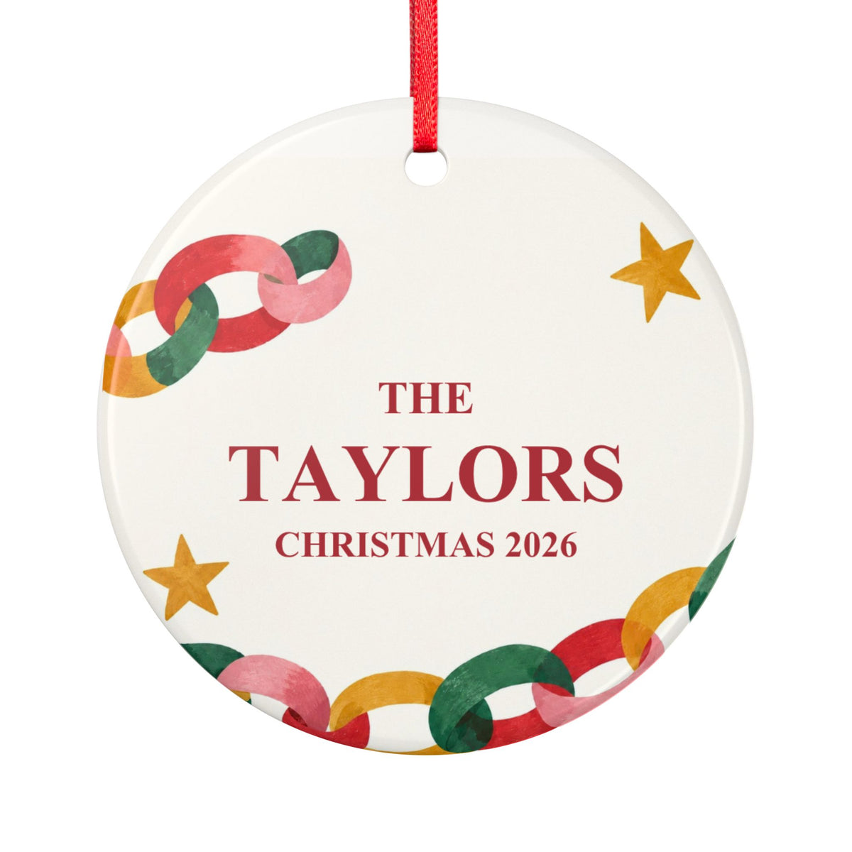 Personalised Family Paper Chain Christmas Ornament