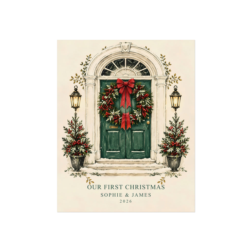 Our First Christmas Door – Personalised Couple Print