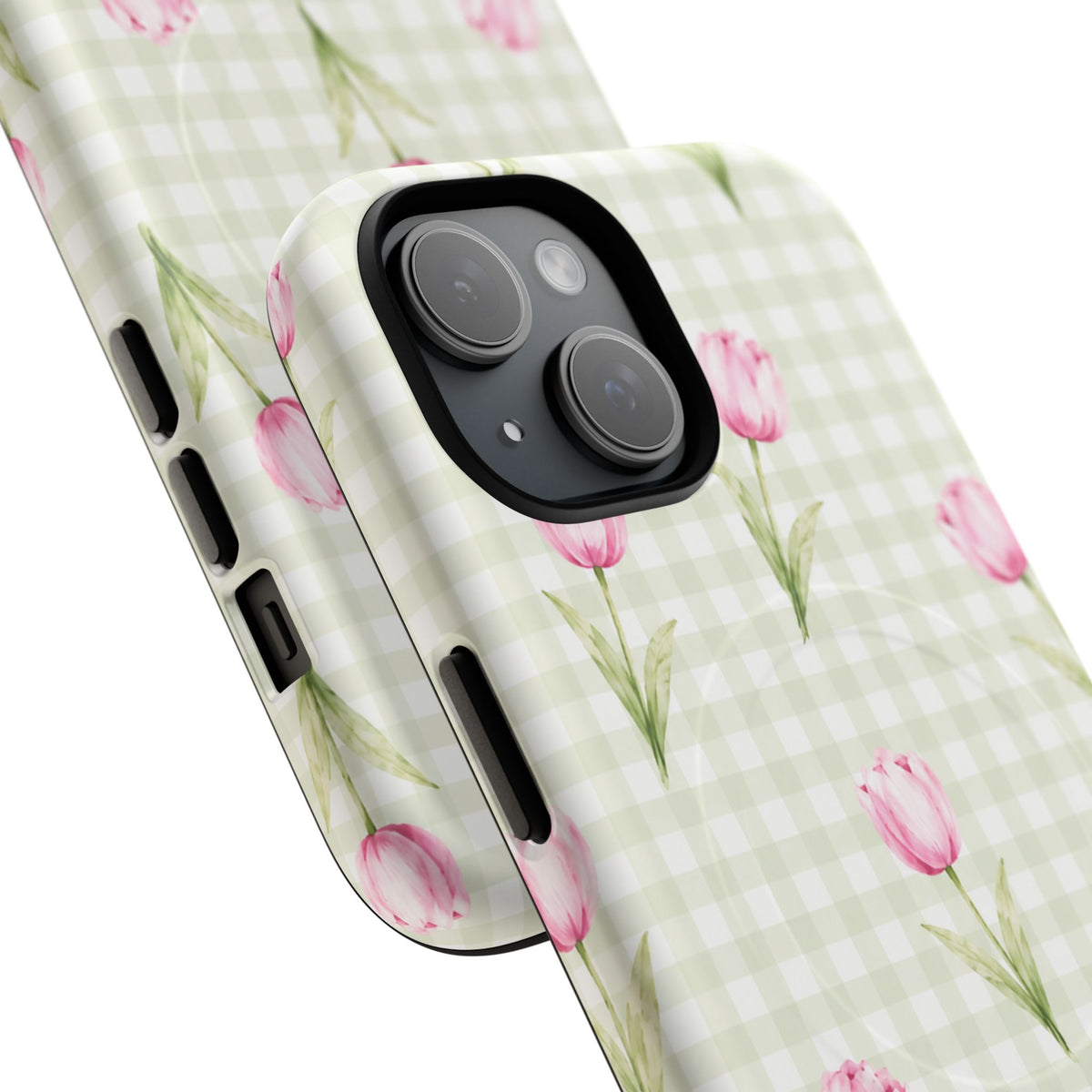 Pink Tulip Gingham Magnetic Phone Case – view 10