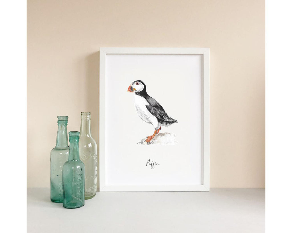 Personalised Puffin Watercolour Art Print