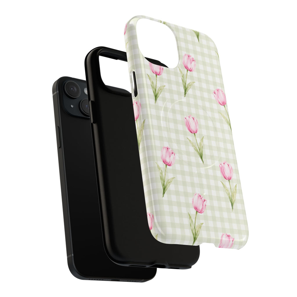 Pink Tulip Gingham Magnetic Phone Case – view 17