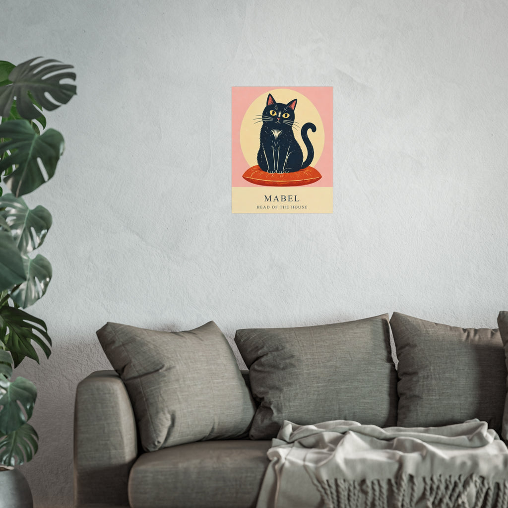 The Resident Cat – Personalised Pet Name Art Print