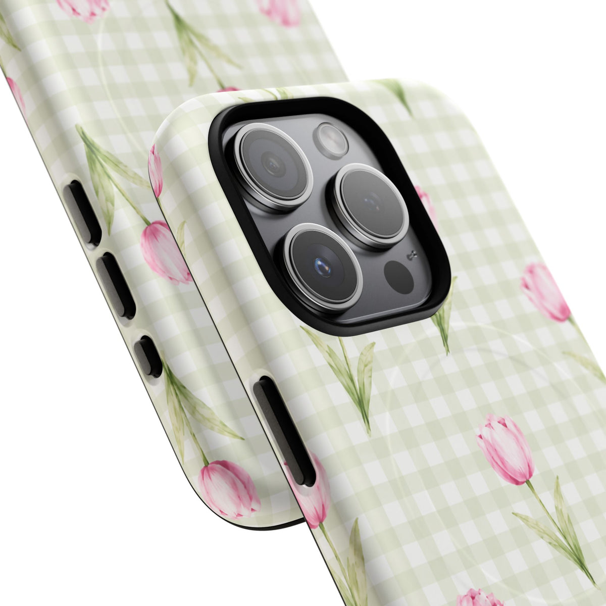 Pink Tulip Gingham Magnetic Phone Case – view 14
