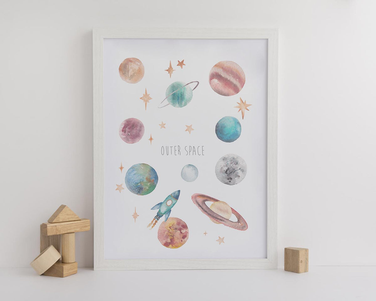Personalised Planets & Outer Space Watercolour Print – view 4