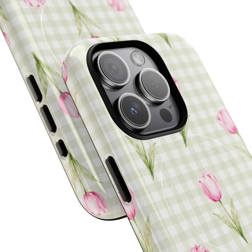 Pink Tulip Gingham Magnetic Phone Case – view 12
