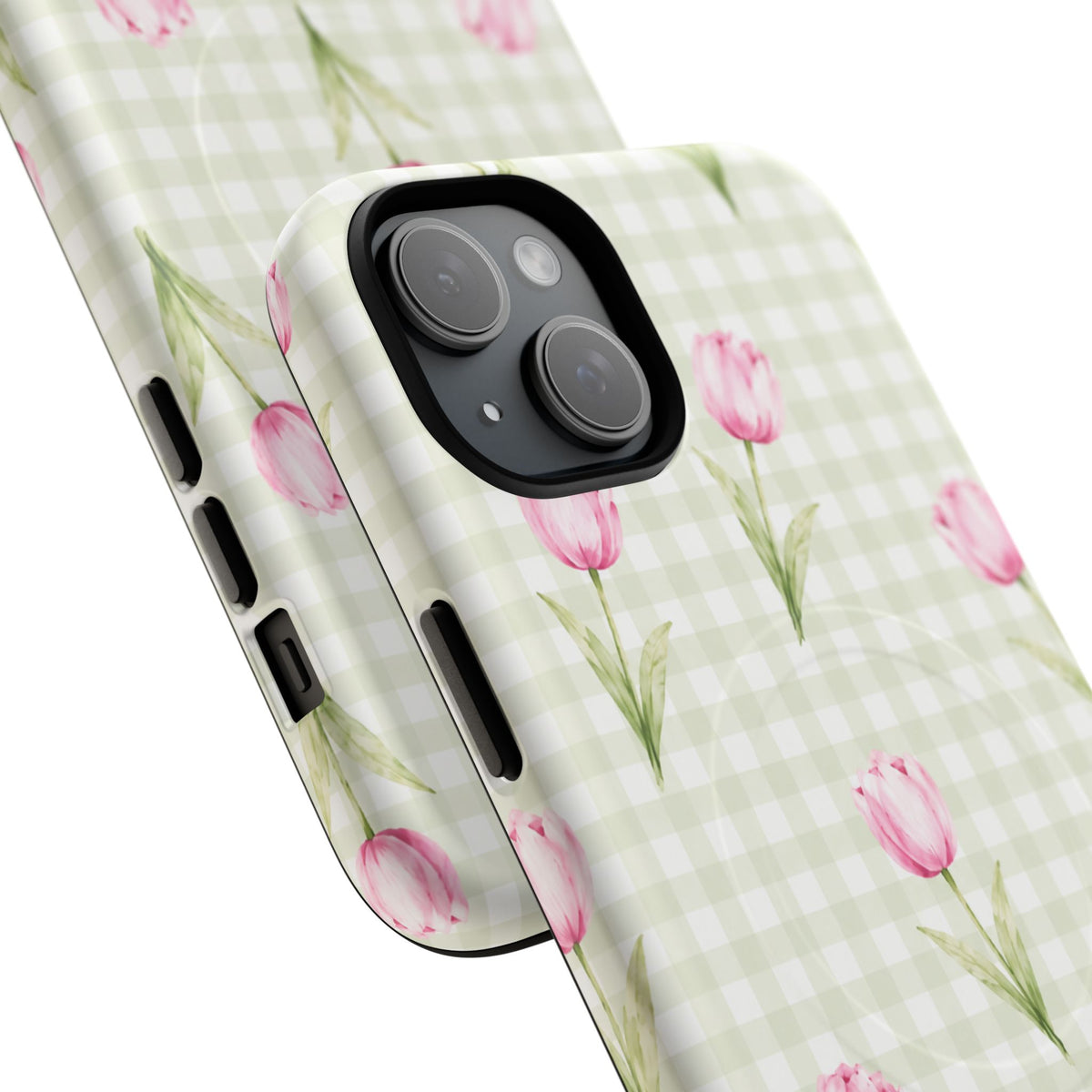 Pink Tulip Gingham Magnetic Phone Case – view 18