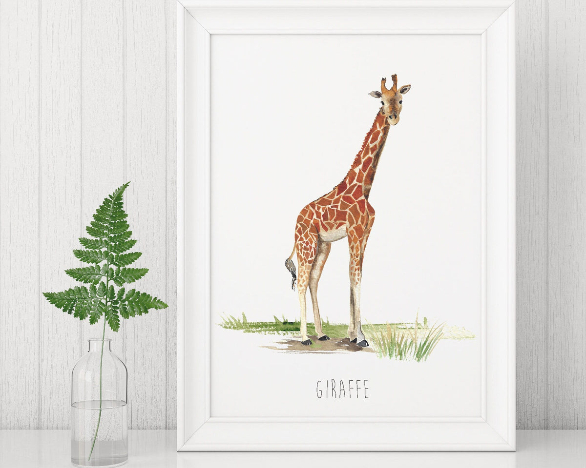 Personalised Giraffe Watercolour Art Print