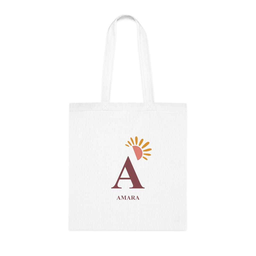 Personalised Sun Initial Cotton Tote Bag