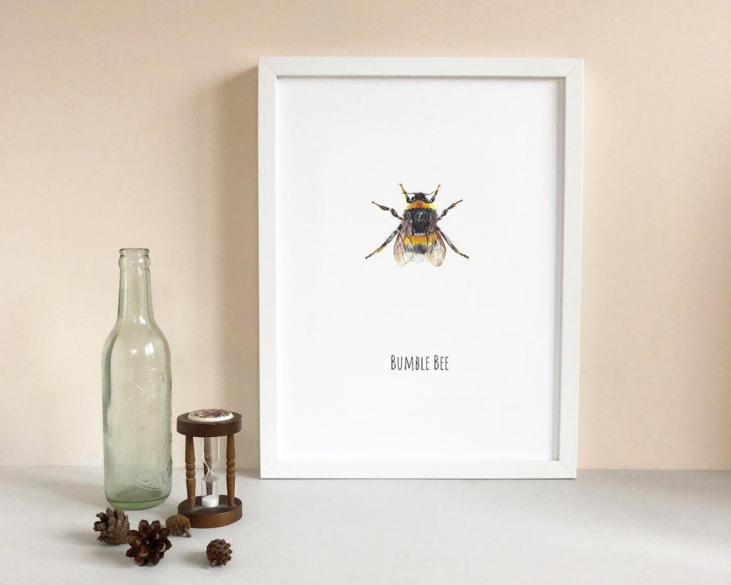 Personalised Bumble Bee Watercolour Art Print